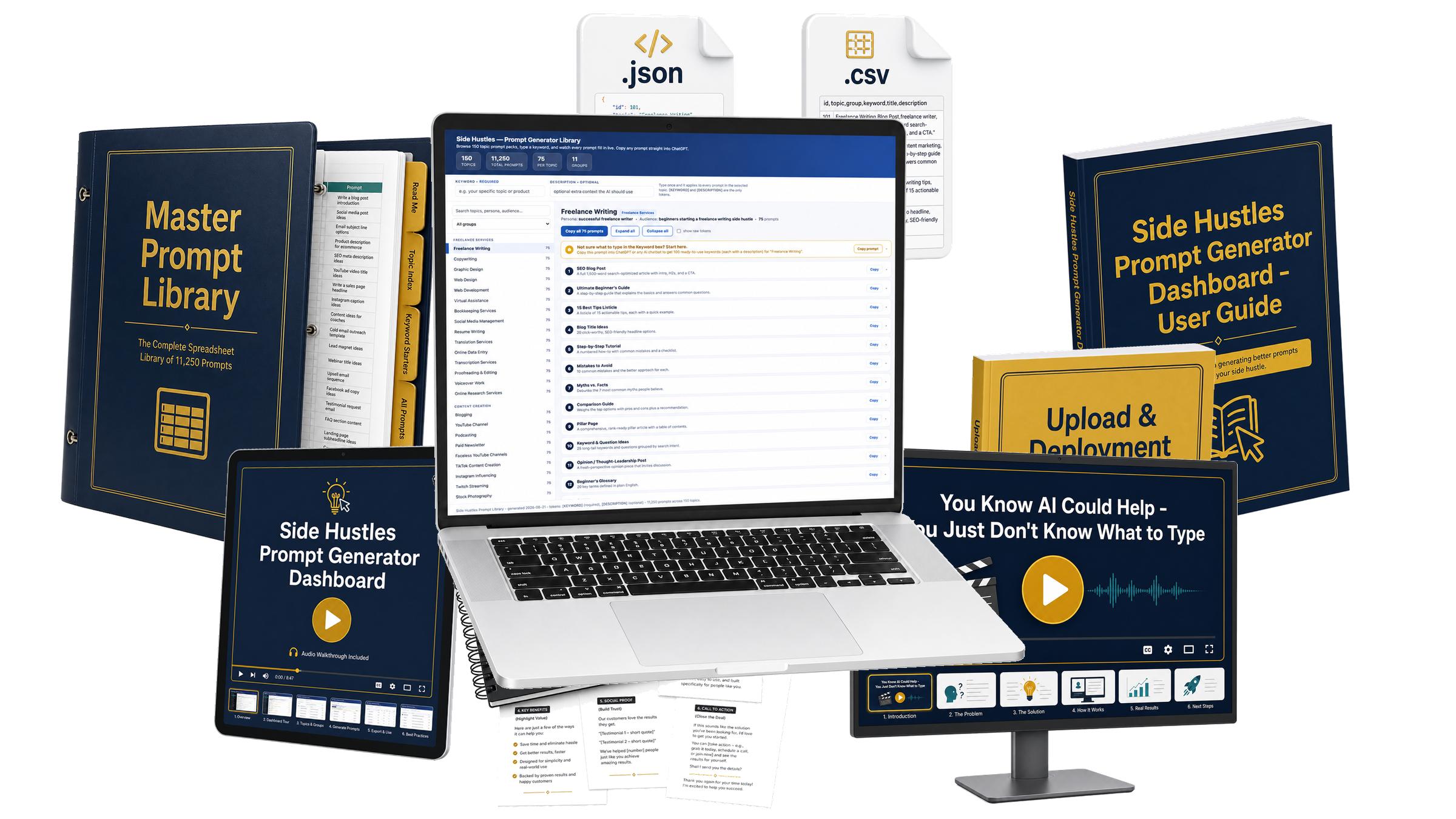 Side Hustles Prompt Generator Dashboard