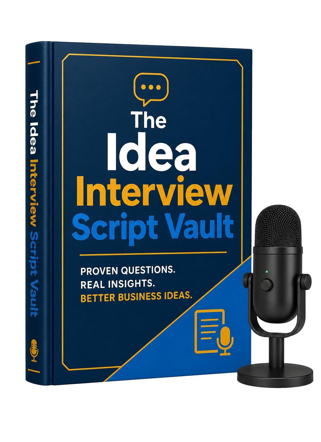 The Idea Interview Script Vault — Product mockup