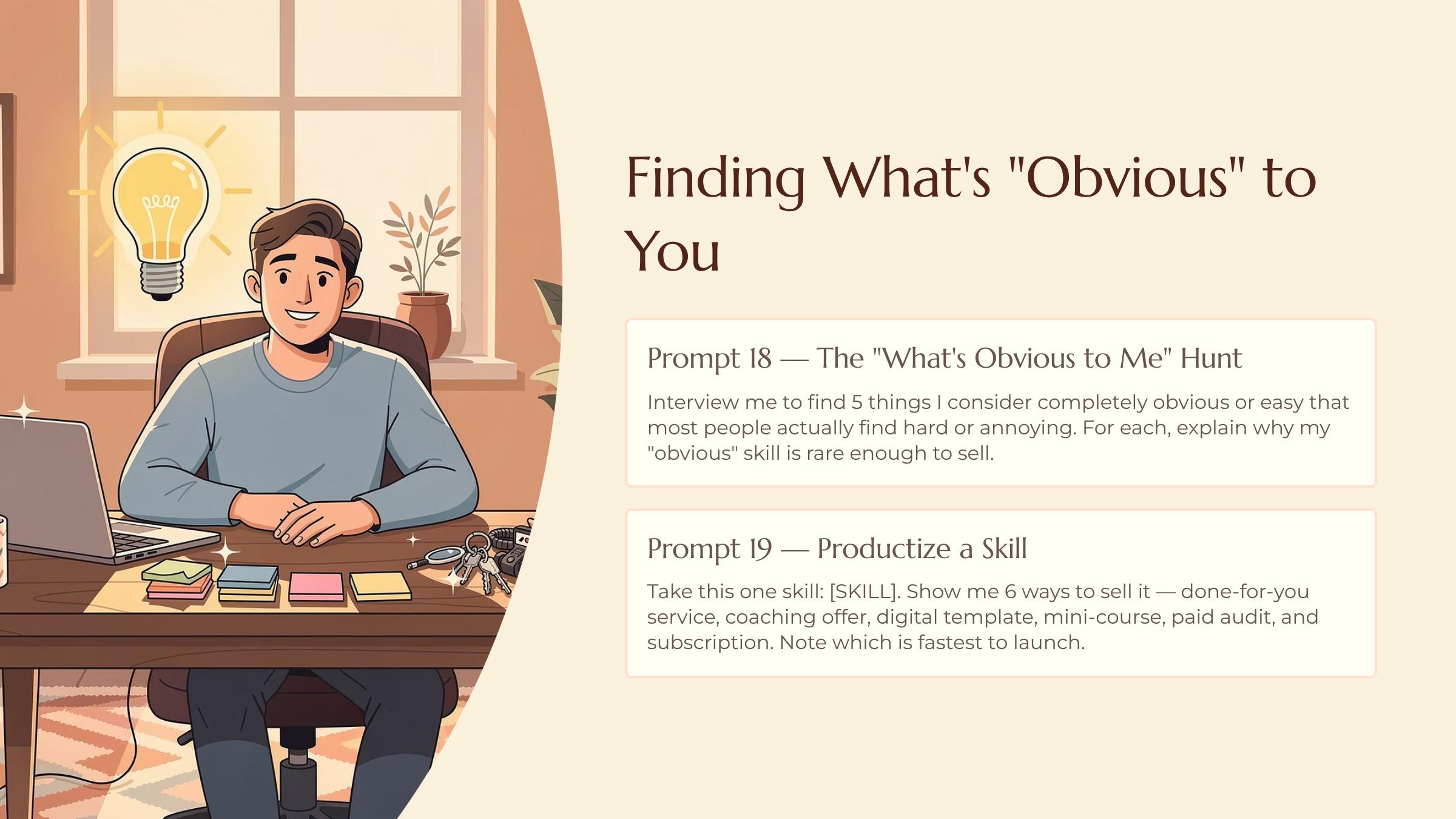 Mining Your Skills for Hidden Money slide — Finding Whats Obvious to You