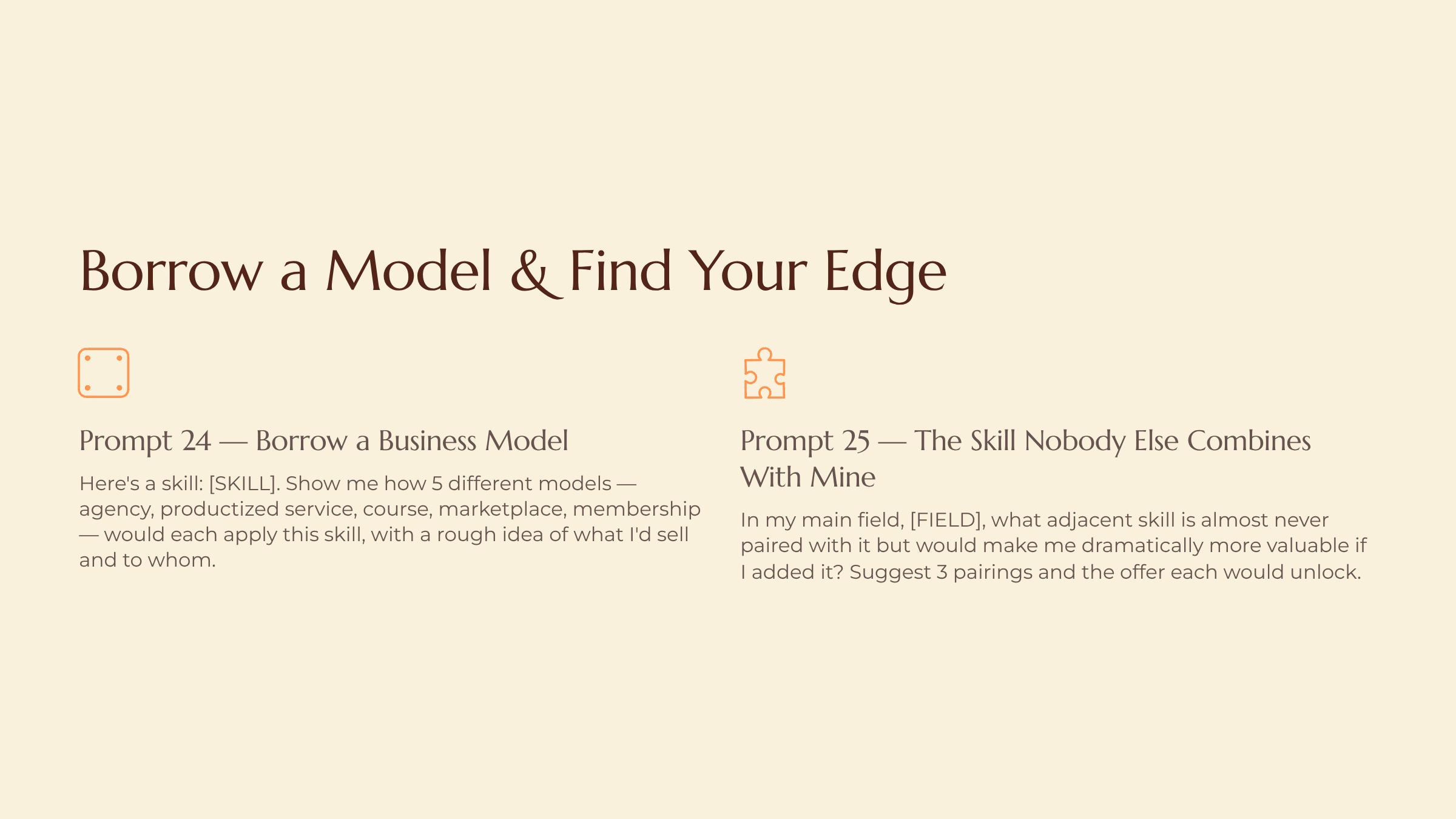 Mining Your Skills for Hidden Money slide — Borrow a Model and Find Your Edge