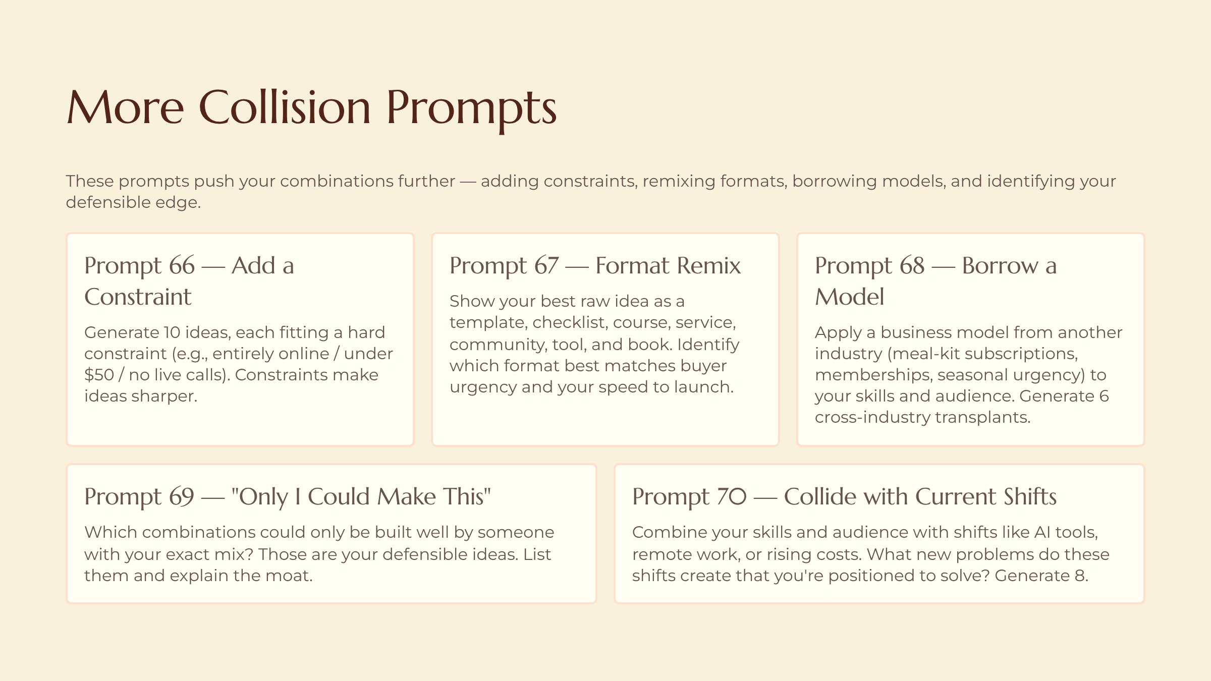 The Collision slide — More Collision Prompts