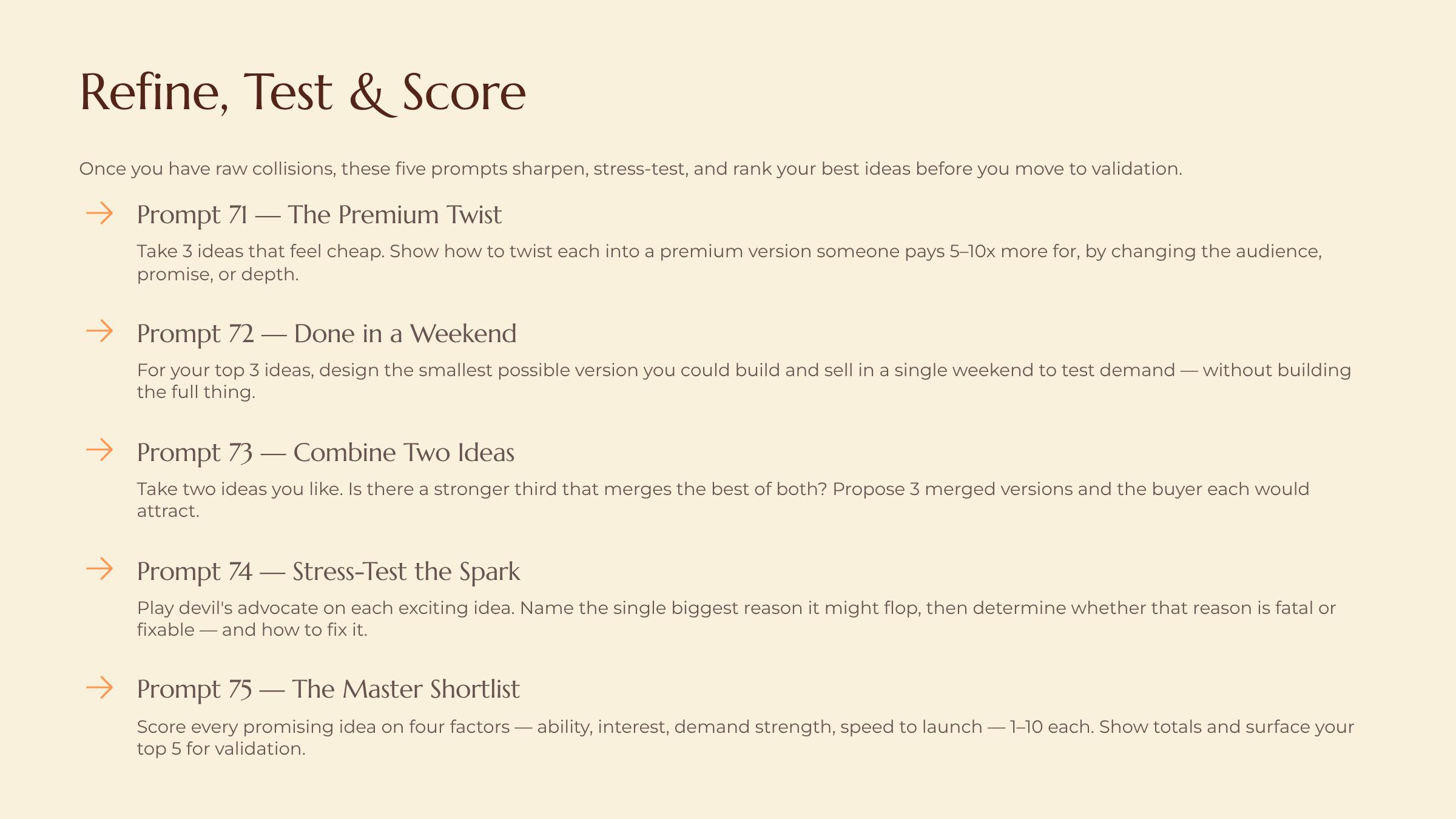 The Collision slide — Refine Test and Score