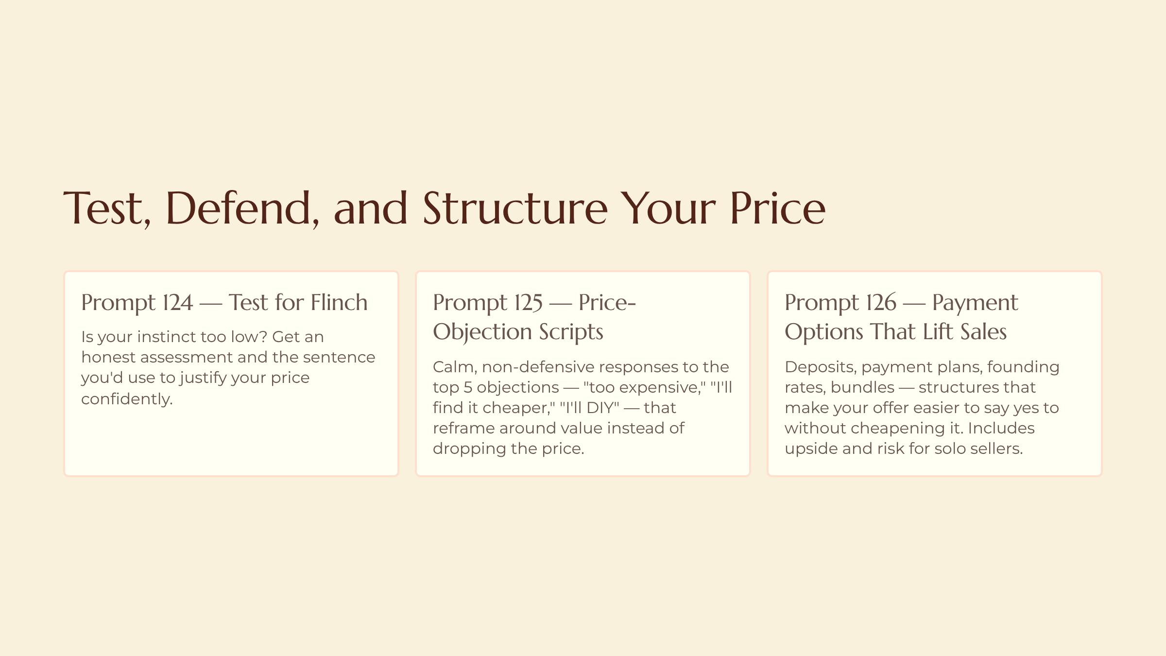 Pricing, Naming and Positioning the Idea slide — Test Defend and Structure Your Price
