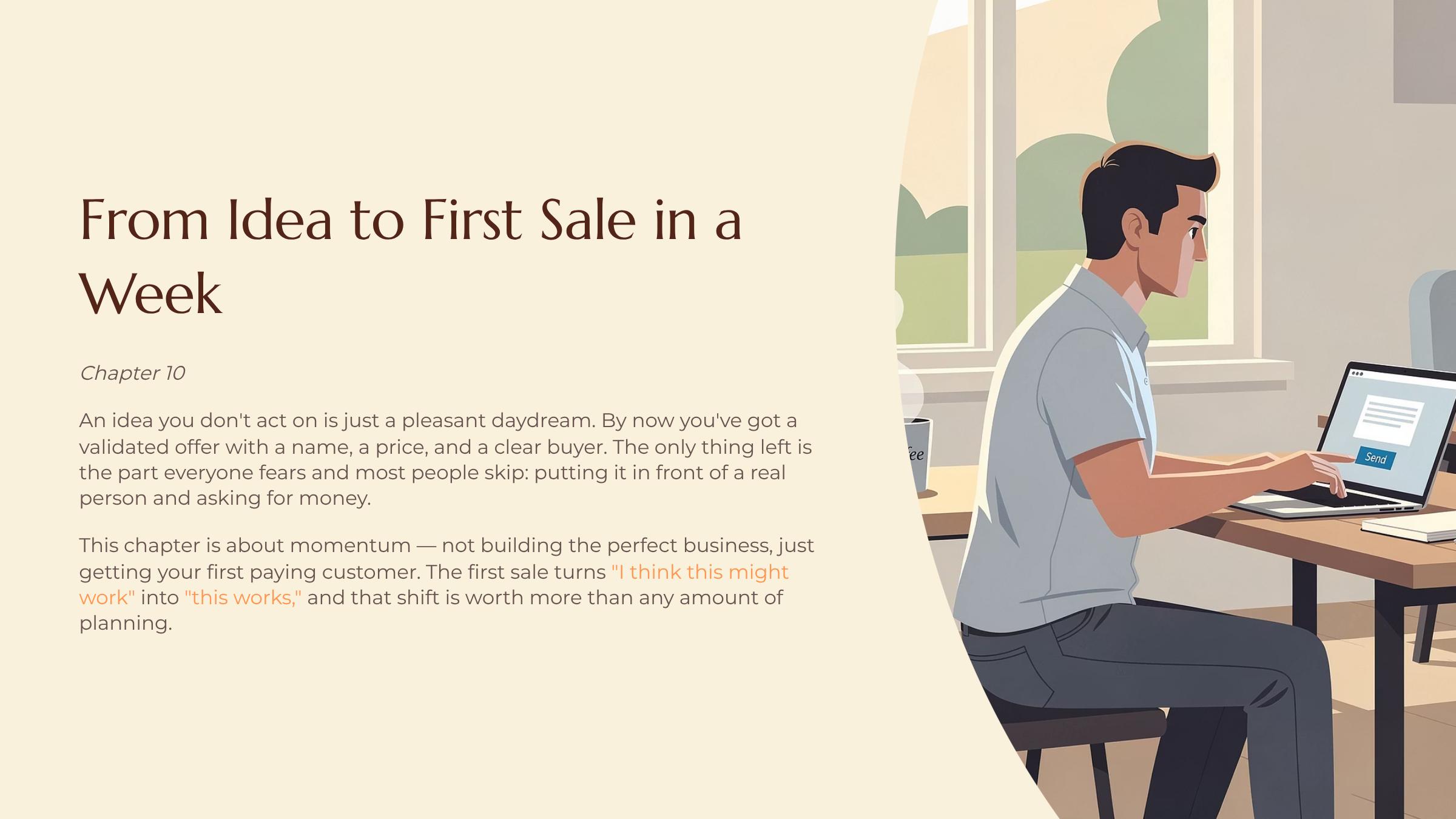 From Idea to First Sale in a Week — title slide